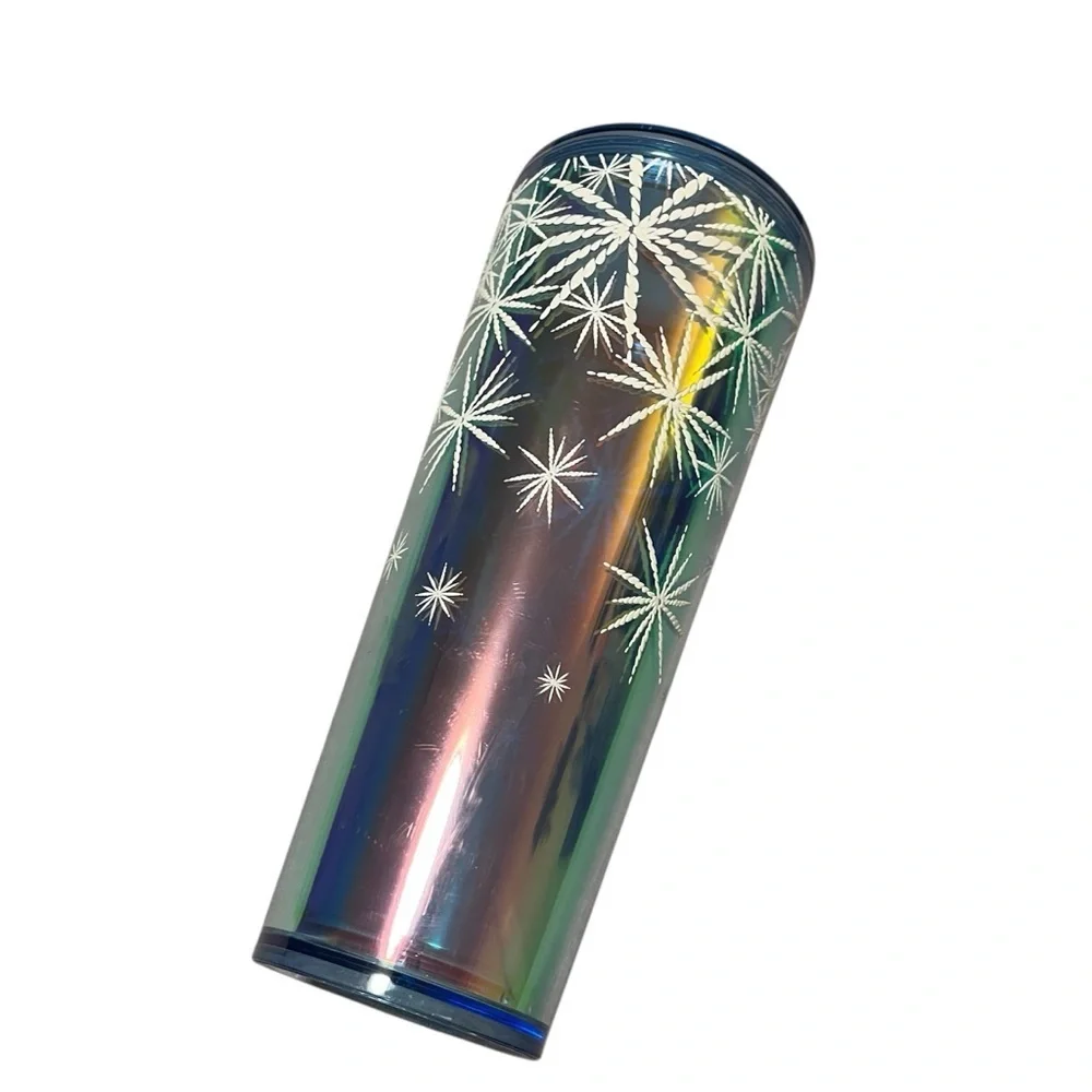Starbucks Holiday 2023 Iridescent blue/green Backdrop w/Snowflakes 24oz  Tumbler